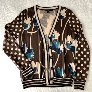 {Boden} floral polka dot wool cardigan